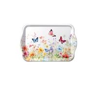 Mini plateau rectangulaire en mélamine Fleurs et papillons