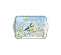 Mini plateau rectangulaire en mélamine mésange et fleurs