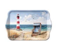 Mini plateau rectangulaire en mélamine plage et phare