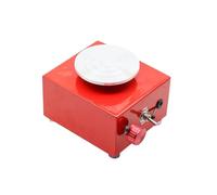 Mini-platines, tour de potier, machine à poterie, électrique, bricolage, artisanat, outils CEIC, en argile avec plateau Pour une utilisation DIY(Red)