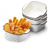 Mini Plats à Gratin Carrés en Céramique, Petits Plats de Cuisson pour Friteuse à Air, Mini Plats à Gratin en céramique avec Poignées, Plat à Gratin pour Lasagnes