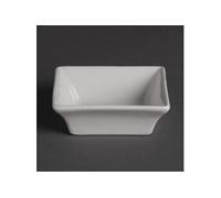 Olympia Lot de 12 bols carrés miniatures en porcelaine Blanc 75 mm