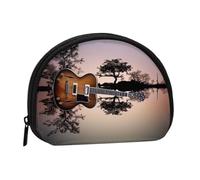 Mini pochette à monnaie avec imprimé aquarelle d'herbes et fleurs pour femmes, filles et enfants, Guitare Reflection, Taille unique, Pochette à monnaie