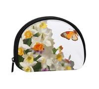 Mini pochette à monnaie avec motifs papillons et fleurs pour femmes, filles et enfants, Papillons Narcisse Fleurs, Taille unique, Pochette à monnaie
