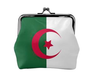 Mini pochette à monnaie en similicuir avec motif drapeau de l'Algérie pour voyage, shopping et sortie quotidienne
