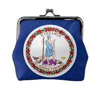 Mini pochette à monnaie en similicuir avec motif drapeau de Virginie pour voyage, shopping et sortie quotidienne