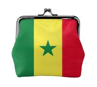 Mini pochette à monnaie en similicuir avec motif drapeau du Sénégal pour voyage, shopping et sortie quotidienne