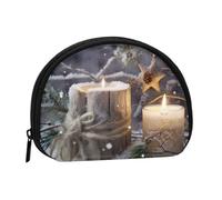 Mini pochette à monnaie motif arbre de Noël pour femmes, filles et enfants, Bougie d'hiver, Taille unique, Pochette à monnaie