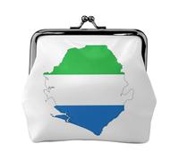Mini pochette en cuir synthétique avec motif carte du drapeau de la Sierra Leone pour voyage, shopping et sortie quotidienne