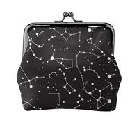 Mini pochette en cuir synthétique avec motif constellation de divination étoilée avec verrou de baiser pour voyage, shopping et sortie quotidienne