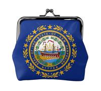 Mini pochette en cuir synthétique imprimé drapeau de l'État du New Hampshire pour voyage, shopping et sortie quotidienne