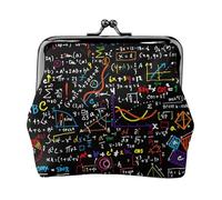 Mini pochette en similicuir avec fermeture à glissière pour pièces de monnaie Motif mathématiques Imprimé Kiss Lock Pour voyage, shopping et sortie quotidienne