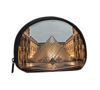 Mini pochette portefeuille avec imprimé Merry Christmas pour femmes, filles et enfants, Musée Louvre à Paris, Taille unique, Pochette à monnaie