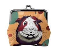 Mini pochette portefeuille en cuir PU avec motif cochon d'Inde imprimé pour rouge à lèvres, changement de clés