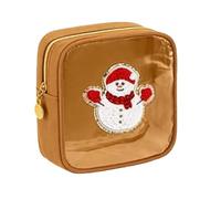 Mini Pochettes de Noël à Fermeture éclair, Mini Trousses de Maquillage de Noël, Petite Trousse de Voyage carrée en Nylon pour Les Soins de la Peau et Le Maquillage, Cadeau pour Femmes (F)