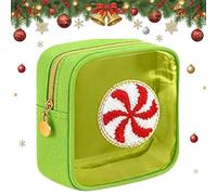 Mini pochettes de Noël à fermeture éclair, petites pochettes de maquillage de Noël en nylon pour soins de la peau, cadeaux et bas de Noël, #3, Classique