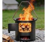 Mini Poele a Bois Camping avec Poignée Amovible Four à Bois Extérieur | Poêle à Bois Pour Camping Hiver, Carbone Renforcé, pour Pêche, Chauffage et Cuisine, Chasse, Cuisine Extérieur Jardin