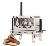 Mini poêle à bois - cheminée de table en acier inoxydable, porte-encens décoratif | Adaptabilité avantage arbre ornement d'élan pour intérieur extérieur patio camping jardin balcon bureau affichage