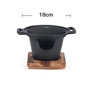 Mini poêle à charbon de bois pour Barbecue,poêle de cuisine domestique,plaque de Barbecue d'extérieur pour une personne,outils pour rôtir la viande,four à charbon - Type 18cm