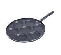 Mini poêle à crêpes Ø30 cm - 7 compartiments - Poêle à frire antiadhésive pour mini crêpes & œufs - Convient pour induction & toutes sources de chaleur - Noir