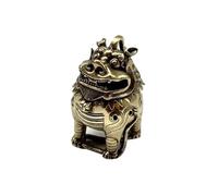 Mini poêle à encens en laiton avec trois pieds, oreilles de couronne à deux faces, couvercle de robinet, motif phénix, fil nuage de bon augure, petit chaudron vide à trois pattes tête de lion