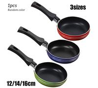Mini poêle à frire antiadhésive en acier, 12cm/14cm/16/18cm, casserole de couleur aléatoire pour ustensiles de cuisine, ustensiles de cuisine 14cm
