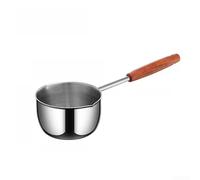 Mini poêle à frire en acier inoxydable de 300 ml avec poignée étendue - Utilisation sûre sur cuisinière à gaz (B Argent)