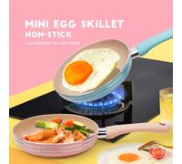 Mini Poêle Anti-adhésive Mignonne Rose-Bleue, Poêle à Frire pour Petit-Déjeuner, Batterie de Cuisine pour Une Seule Portion, Poêle à Cuire les Fruits de Mer vert,rose,bleuAluminium