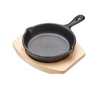 Mini Poêle Fonte service avec planche en bois 10cm