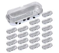 Mini poêles avec couvercle - Boîtes rectangulaires pour cupcakes, moules en aluminium de 200 ml, set de four pour dessert, jetable pour cheesecake, crème brûlée, en aluminium pour la cuisson
