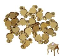Mini poignées de tiroir, 20 pièces, Mini Boutons de tiroir pour Maison poupée, Petites poignées en métal doré pour Armoire, Table, Accessoires Maison poupée, échelle 1:12