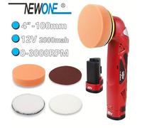 Mini polisseuse Li-ion 12 V, 100mm électrique ponceuse, 6 vitesses variables, avec batterie 2,0 Ah pour l'épilation à la cire