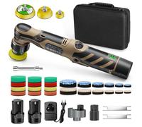 Mini Polisseuse Sans Fil 12V | RO & DA 3mm/12mm | 2500-6000 tr/min | 2 Batteries 2.3Ah | Pads 25/38/50mm | Détailing Auto