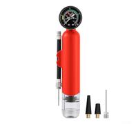 Mini pompe à air, 1,4 bar, 20 psi, gonfleur à main portable avec jauge, ABS résistant à l'usure, joint rapide pour basket-ball, football, volley-ball (rouge)