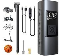 Mini Pompe à Air Électrique - 6000mAh - Compresseur à Air Portatif Gonfleur Pneus sans Fil 150PSI - Écran LCD Numérique - Pompe a V