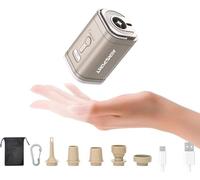 Mini pompe à air électrique portable pour lampes gonflables de camping (SOS), 5 buses universelles, mousqueton, rechargeable 2400 mAh, gonflage/dégonflage rapide, flotteur de piscine, matelas