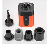 Mini pompe à air électrique rechargeable USB C avec lumière LED, gonflage rapide et fonction aspiration, portable pour camping, voyage, rangement et utilisation (orange noir)