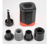 Mini pompe à air électrique rechargeable USB C avec lumière LED, gonflage rapide et fonction vide, portable pour camping, voyage, rangement et utilisation (noir orange)