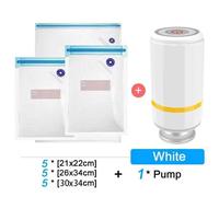 Mini Pompe À Air Électrique Usb Portable,Sacs En Plastique,Banc Sous Vide,Machine D'emballage,Emballeur Pour La Maison - Type With 15pcs Bags #A