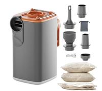 Mini pompe à air - Gonfleur rechargeable avec lumière de camping et 5 buses - Mini pompe à air d'extérieur - pour gonflables, flotteurs, matelas, maison, voyage, sport, plage, bord de route