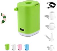 Mini Pompe à air Portable 4 en 1 avec Lampe de Camping LED, bouée, Matelas de Sol, Rangement sous Vide, Chargement USB, gonflage/dégonflage Rapide.