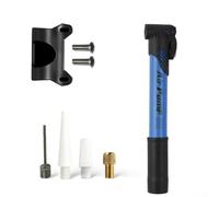 Mini pompe à air pour vélo, portable, gonfleur à pousser, acier 100 PSI avec support pour Presta et pour valve américaine, convient pour le cyclisme (bleu)