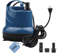 Mini Pompe À Eau Pompe Submersible 1500L/H 20W 230V Pompe Vide Cave Hauteur de Refoulement 1,6 M Câble 1,8 M pour Jardin, Aquarium, Étang, Fontaine