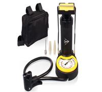 Mini Pompe À Pied Dunlop - Pompe À Air - Gonfleur De Pneu - Y Compris 3 Adaptateurs - Manomètre Analogique - Avec Sac De Rangement