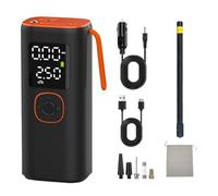 Mini Pompe à vélo, 5 Fois Plus Rapide, 150 PSI, Portable, avec manomètre, 4 Fois Plus Rapide, Pompe électrique for vélo avec valves Presta et Schrader(Orange)