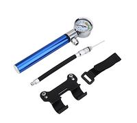 Mini Pompe à Vélo à Main 88PSI Gonfleur Pompe à Air Pliable de Bicyclettes avec Manomètre Compatible avec Valve Presta et Schrader avec Accessoires de Montage(Bleu)