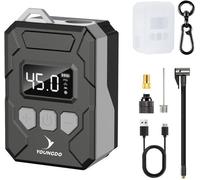 Mini Pompe à vélo électrique, YOUNGDO Pompe à vélo Portable Ultra-Mini 150PSI, 500mAh, Rechargeable sans Fil, Auto-Stop, valves Presta/Schrader, pour VTT, Vélos de Ville, Vélos de Route,E-Bike
