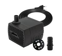 Mini Pompe Électrique à Eau 4 W, 280 l/h, 110 V-220 V, 8 LED, Pompe Submersible, Petite Pompe Submersible, avec 2 Buses, Convient pour les Petits Aquariums, Pompes d'Aquarium, Jardins
