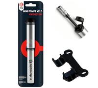 Mini Pompe Velo avec Flexible 120 PSI / 8,3 Bar - Pompe Velo Portable Aluminium Compacte Manuelle pour Presta et Schrader | Gonfleur Pneu Vélo a Main pour VTT, Route Vélo | Portable Bike Pump