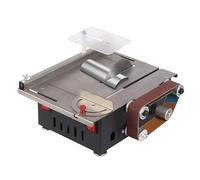 Mini Ponceuse à Bande 200W Ponceuse à Bande Electrique Ponceuse Stationnaire avec 4 Lames et 10 Bandes Abrasives, 10000RPM Scie de Table Précise pour Bois, Pierre, Bambou, Plastique